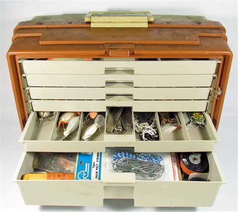 vintage metal tackle boxes|old fashioned tackle box.